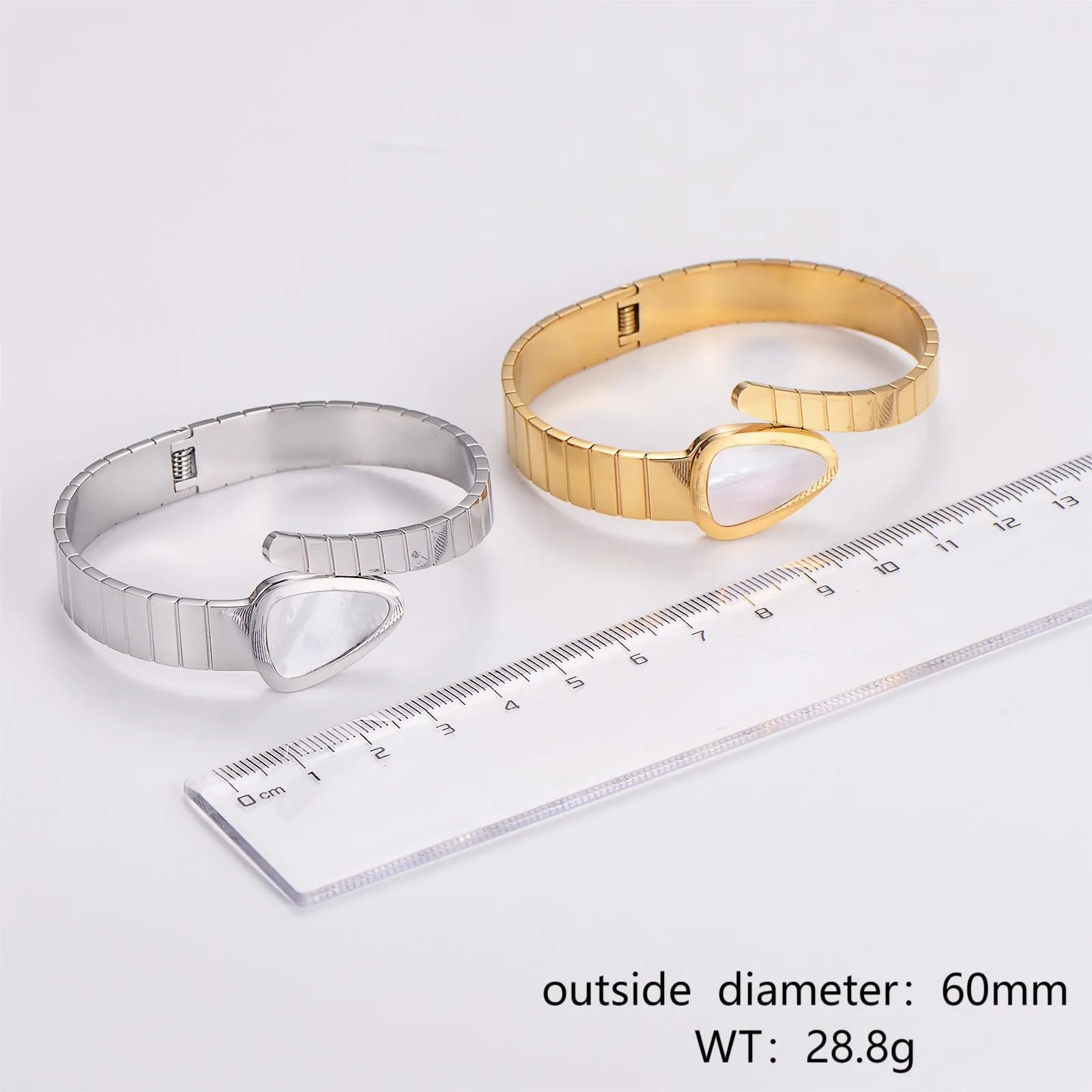 Minimalist Stripe Circle Stainless Steel Electroplating Bangles