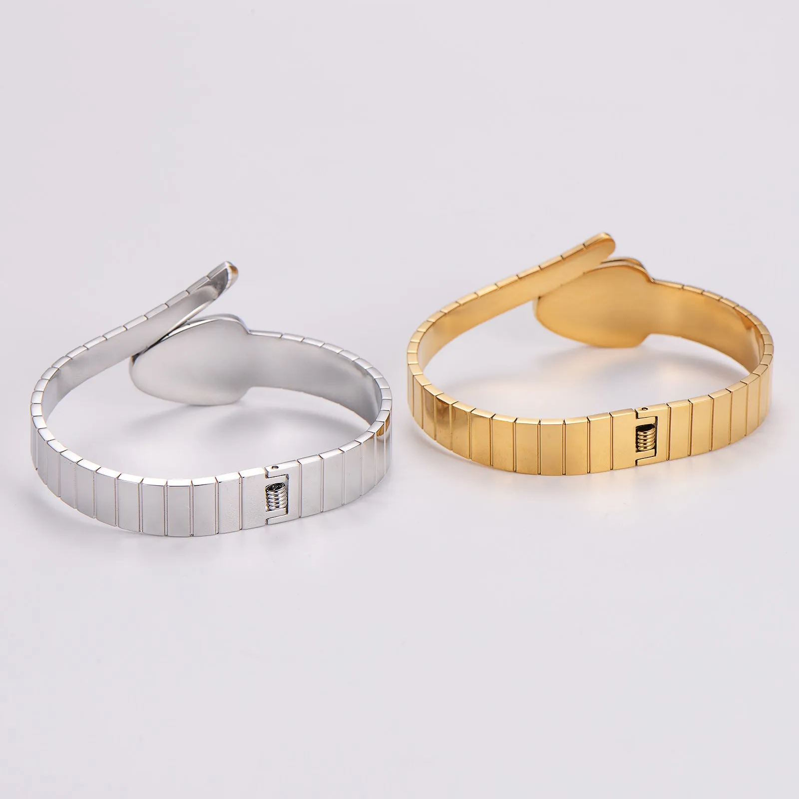 Minimalist Stripe Circle Stainless Steel Electroplating Bangles