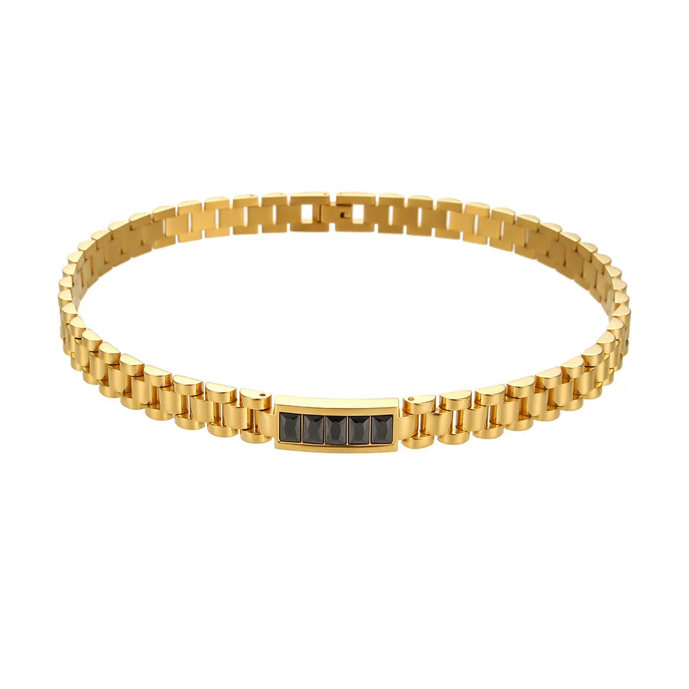 Minimalist Stripe Stainless Steel 18K Gold Plated Bangles