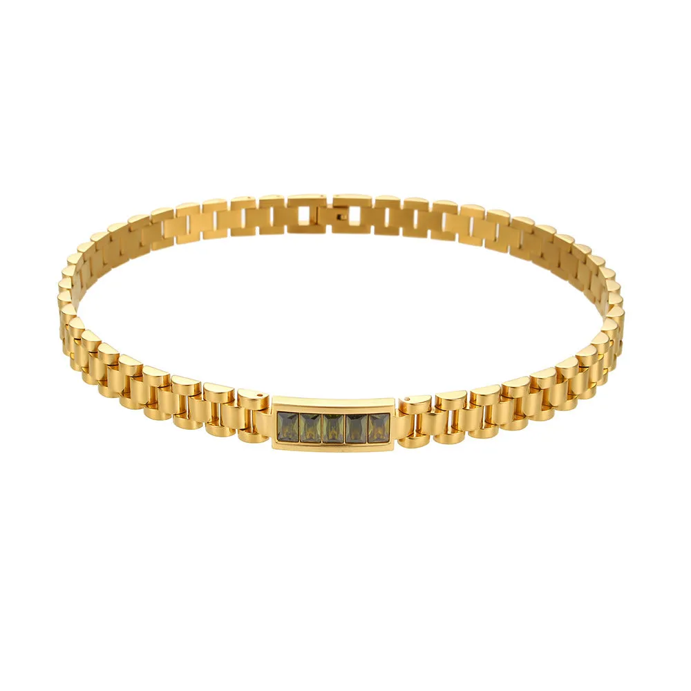 Minimalist Stripe Stainless Steel 18K Gold Plated Bangles