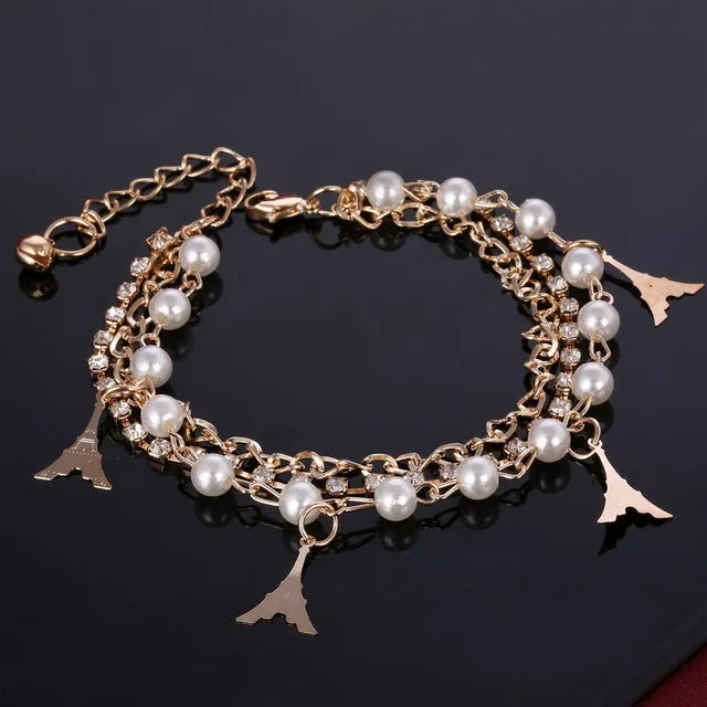 Multilayer Beaded Pendant Bracelets