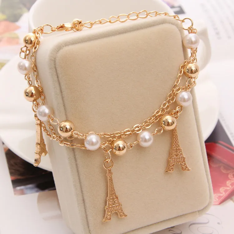 Multilayer Beaded Pendant Bracelets