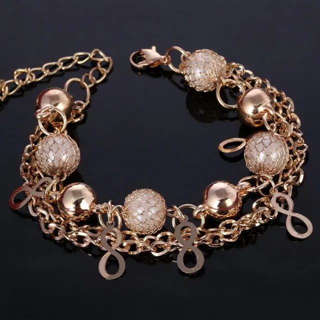 Multilayer Beaded Pendant Bracelets