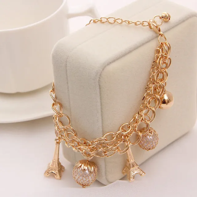 Multilayer Beaded Pendant Bracelets