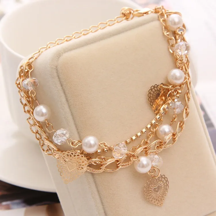 Multilayer Beaded Pendant Bracelets