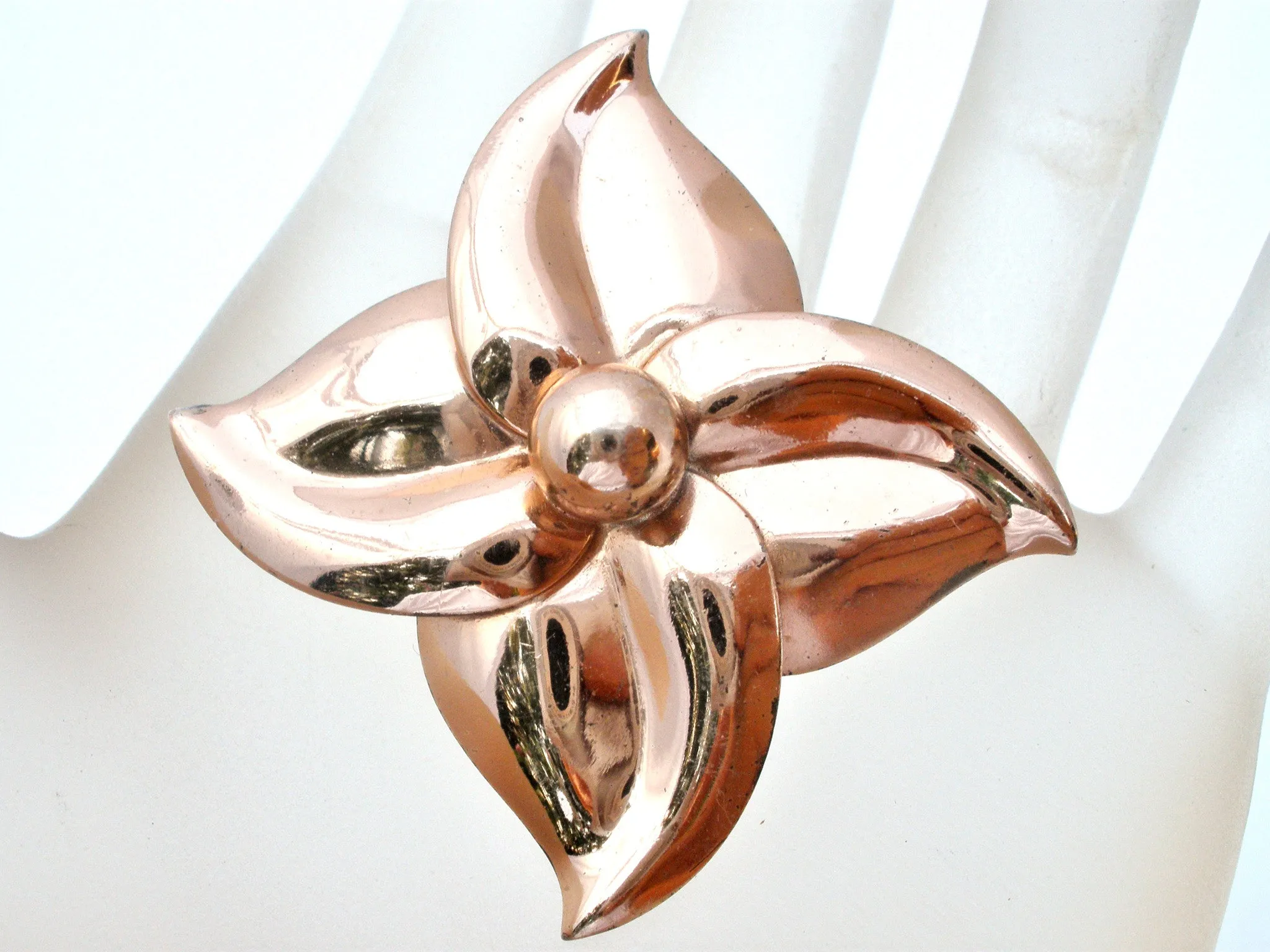 Napier Rose Gold Washed Sterling Silver Flower Brooch Pin