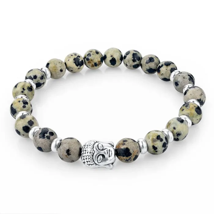 Natural Stone Buddha Charm Bracelets With Stones Beads Bracelets For Women Men Silver Turkish Jewelry Pulseira Masculina