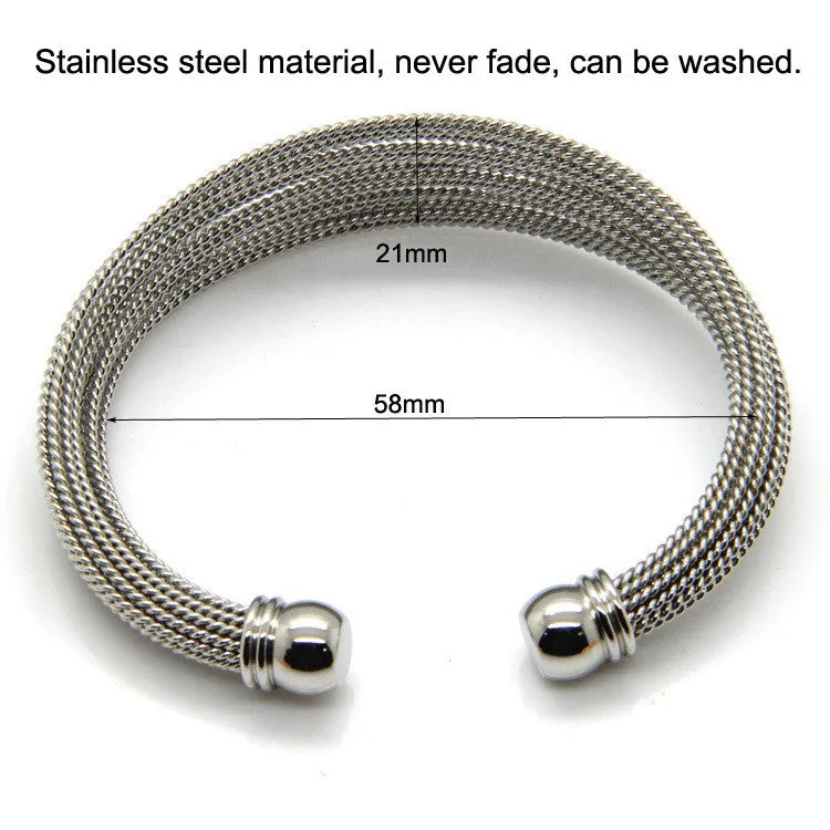 Never Fade Stainless Steel A Lot Of Twisted Wire Bracelets Bangles 18K Gold / Rose Gold / Silver Women's Fashion Jewelry