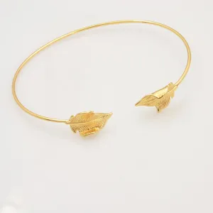 New fashion accessories jewelry copper leaf cuff bangle for women girl nice gift