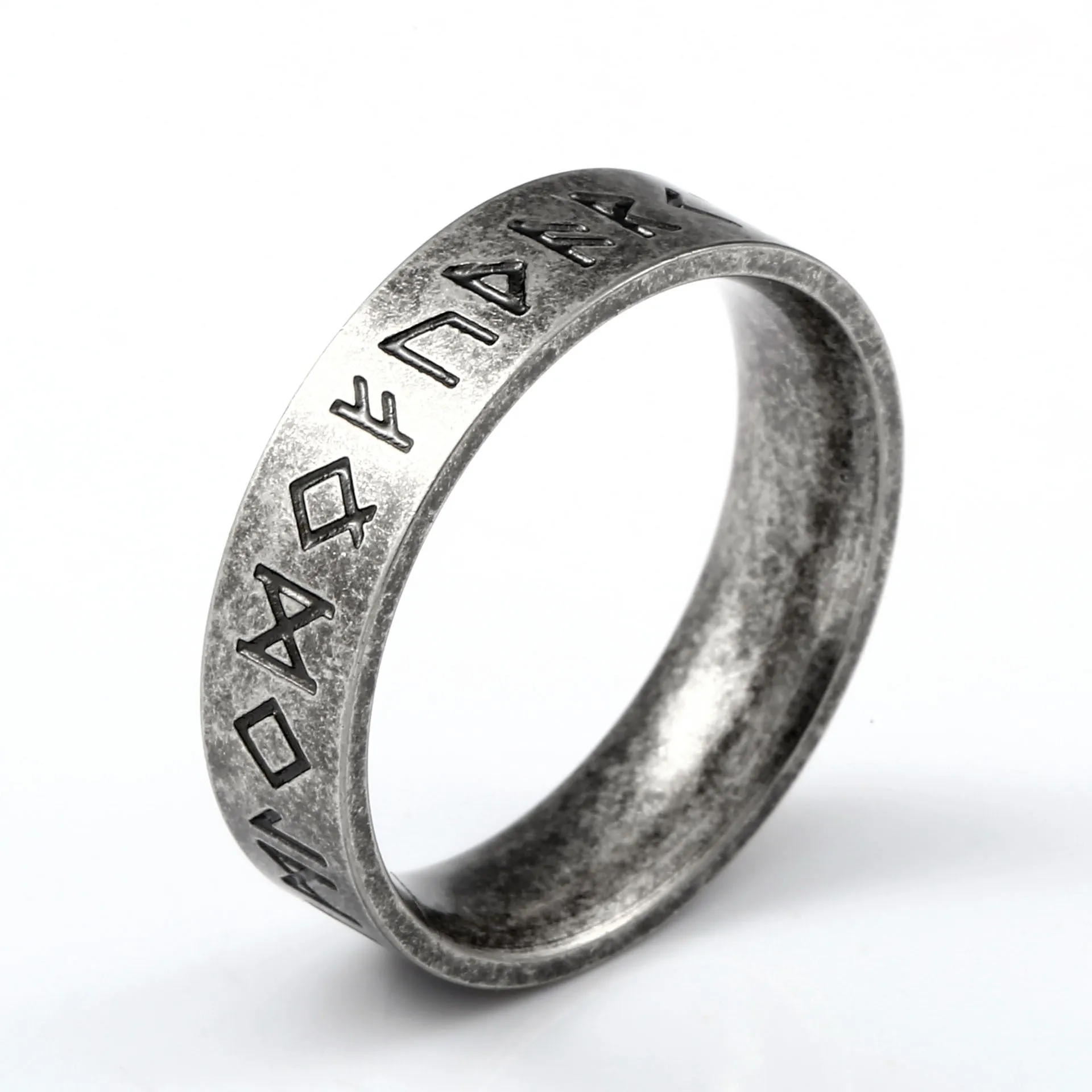 Nordic-Inspired Stainless Steel Rings for Men and Women - Unisex Viking Letter Jewelry