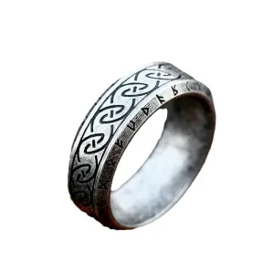 Nordic Viking-Inspired Titanium Steel Rings for Men and Women - Simple Fashion Wholesale Collection