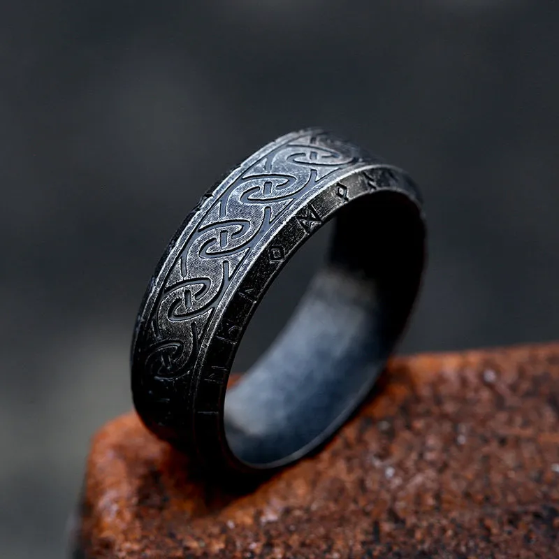 Nordic Viking-Inspired Titanium Steel Rings for Men and Women - Simple Fashion Wholesale Collection