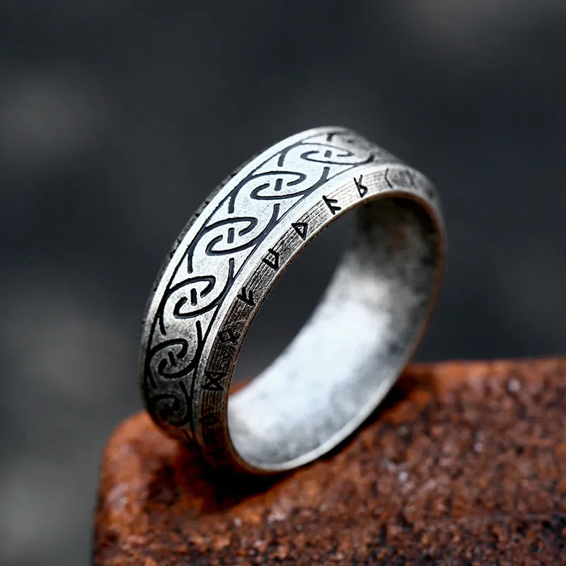 Nordic Viking-Inspired Titanium Steel Rings for Men and Women - Simple Fashion Wholesale Collection