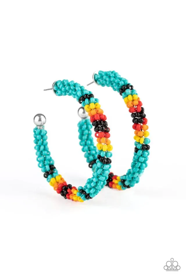 Paparazzi Earring ~ Bodaciously Beaded - Blue