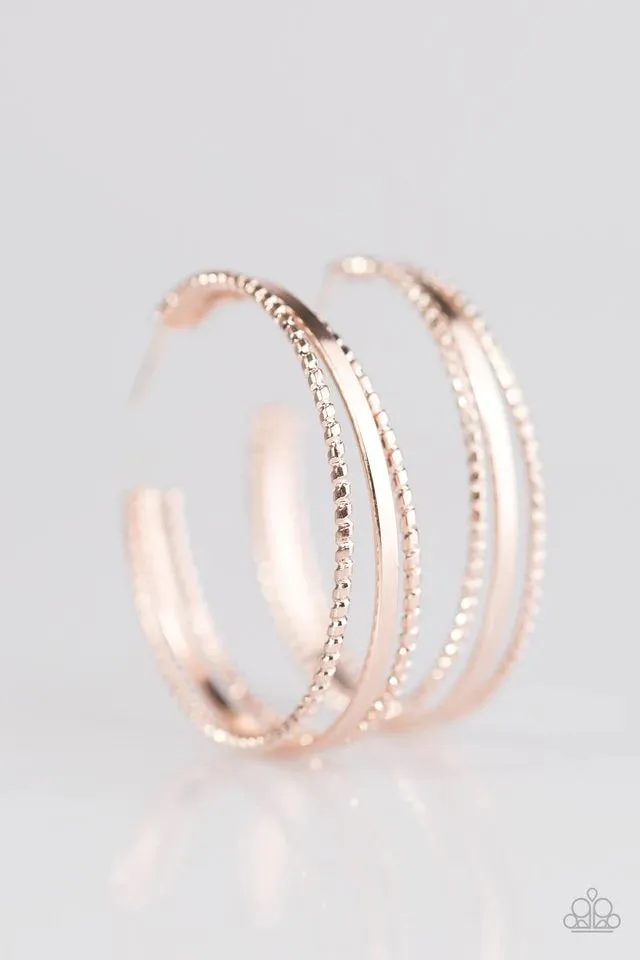 Paparazzi Earring ~ Its 5 OClock Somewhere - Rose Gold