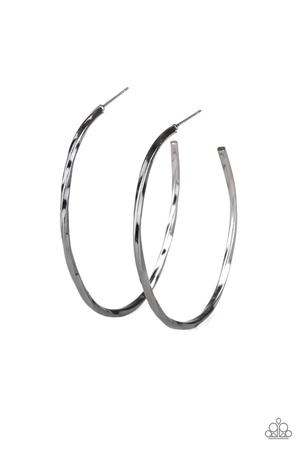 Paparazzi Earring ~ Loop de HOOP - Black