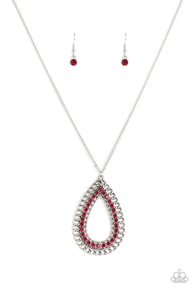 Paparazzi Necklace ~ Drippin In Drama - Red