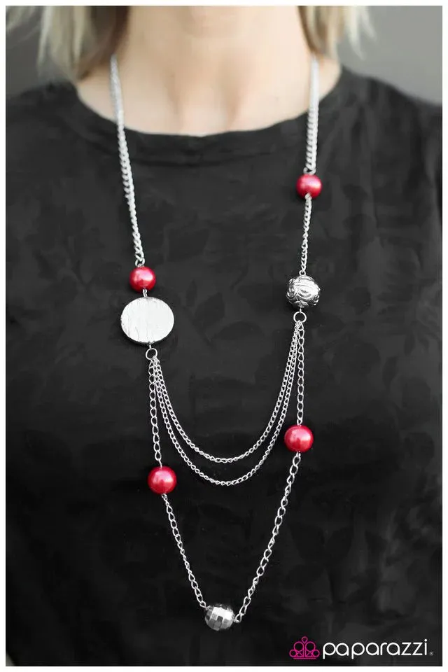 Paparazzi Necklace ~ Ripple Of Excitement - Red