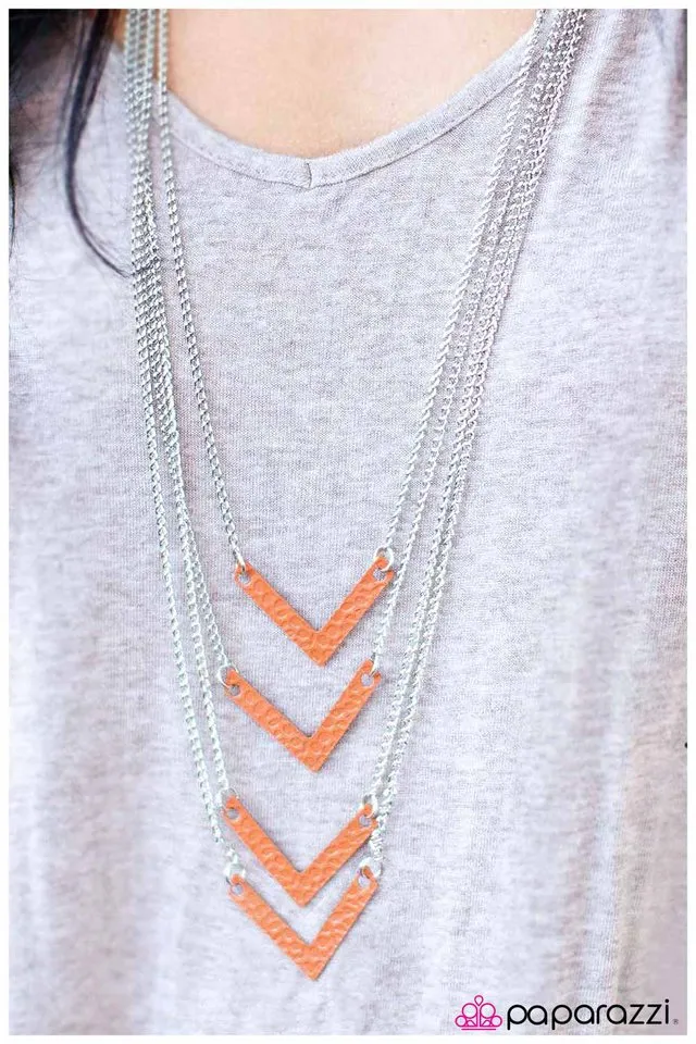 Paparazzi Necklace ~ Throw Caution to the Wind - Orange