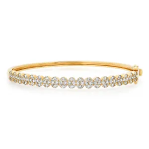 PAVE DIAMOND EGGS BANGLE, 14kt GOLD