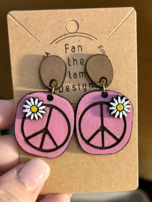 Peace & Flowers Dangle Earrings