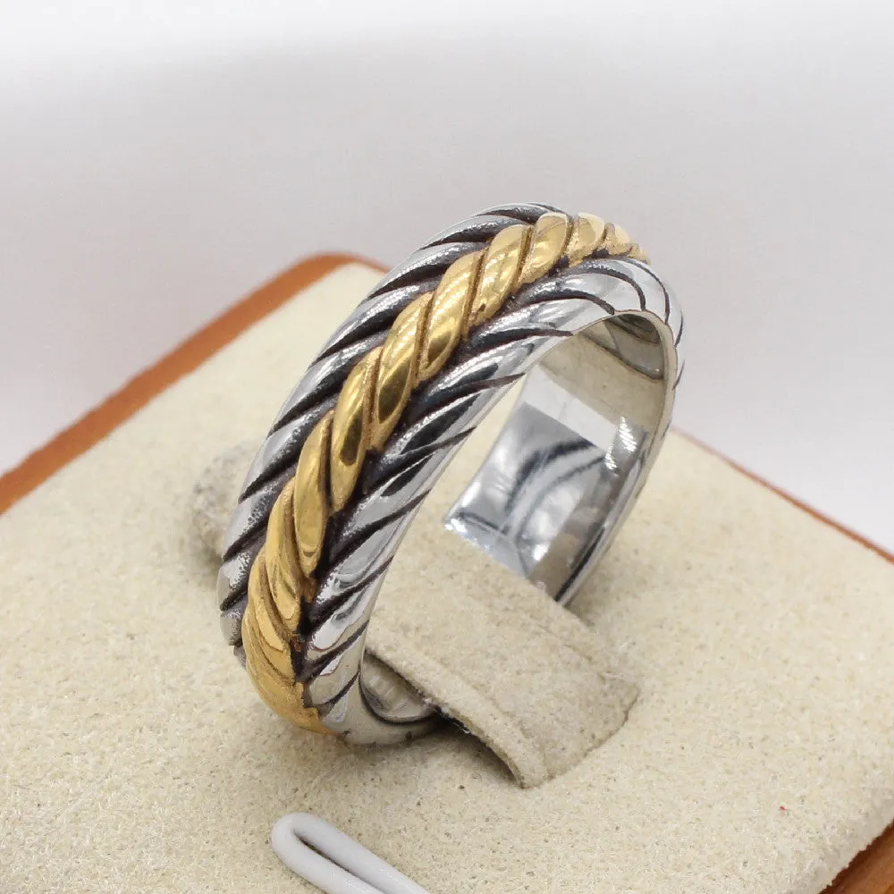 Personalized Retro Titanium Steel Rings for Men and Women - European and American Wholesale Jewelry