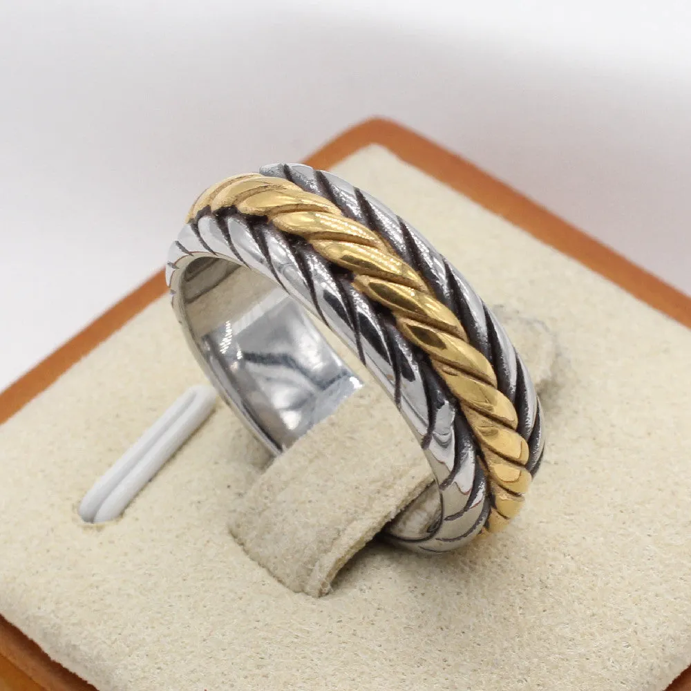 Personalized Retro Titanium Steel Rings for Men and Women - European and American Wholesale Jewelry