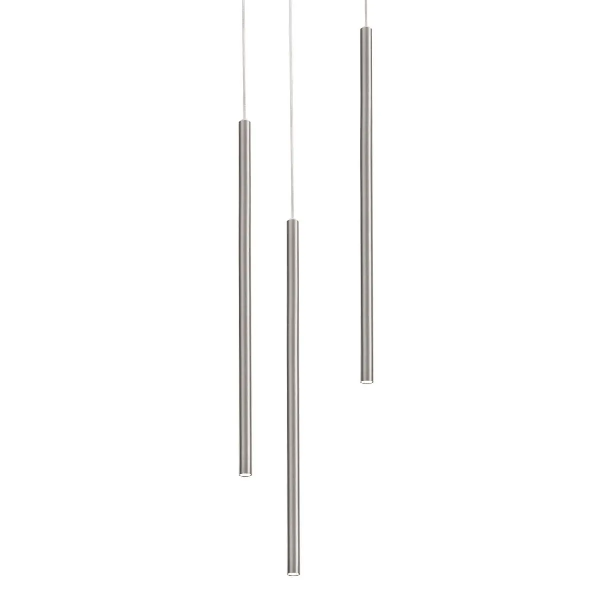 Point 4 in. 3 Lights LED Pendant Light Satin Nickel Finish