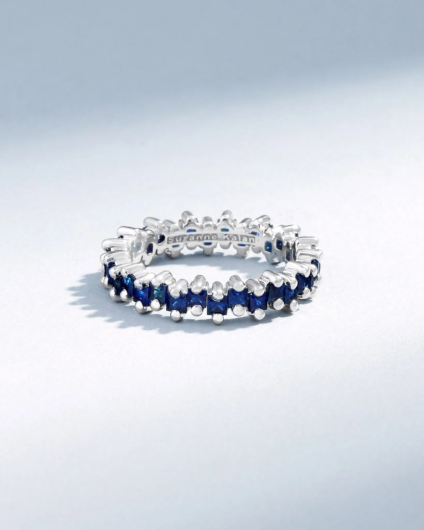 Princess Midi Dark Blue Sapphire Eternity Band