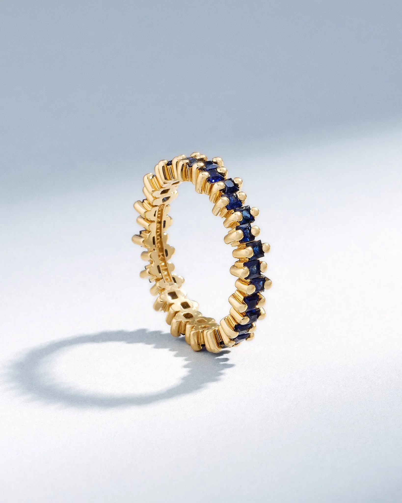 Princess Midi Dark Blue Sapphire Eternity Band