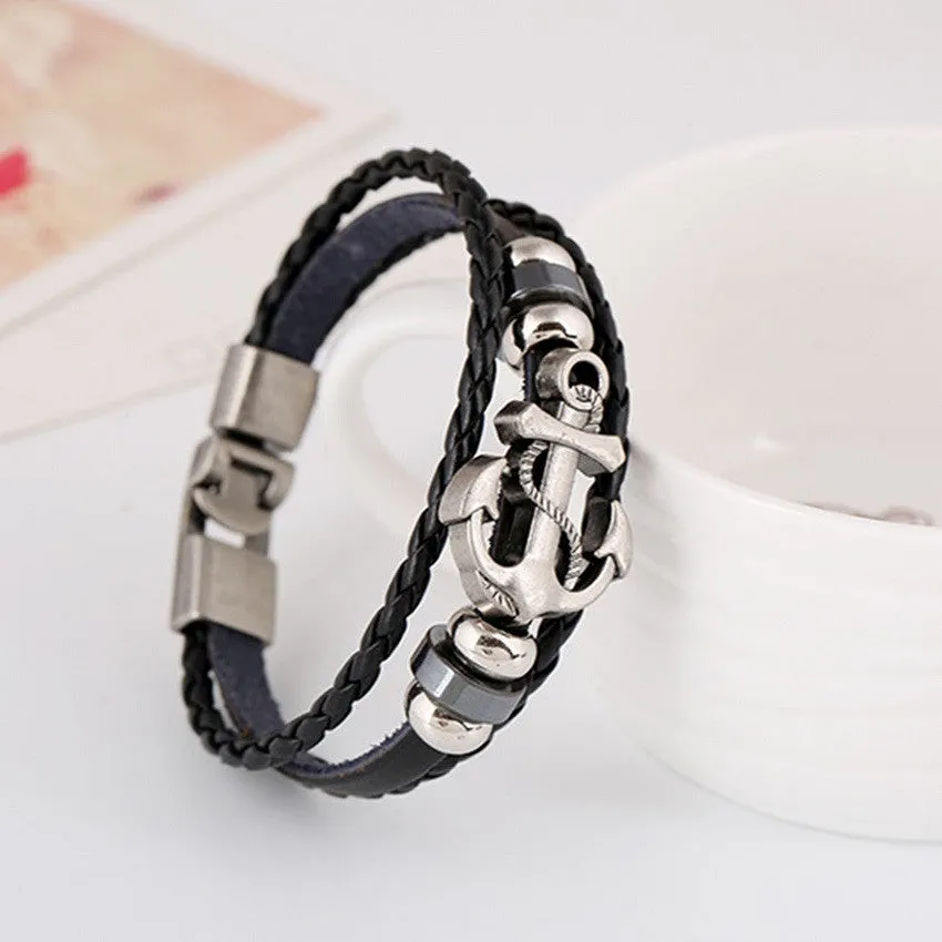 Punk Men Bracelet European and American Jewelry Steel Bracelet boat anchor bracelets & bangles For Men Jewelry