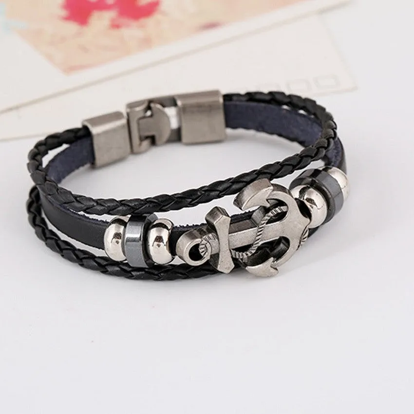 Punk Men Bracelet European and American Jewelry Steel Bracelet boat anchor bracelets & bangles For Men Jewelry