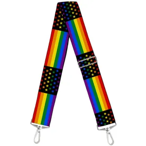 Purse Strap - Flag American Pride Rainbow Black