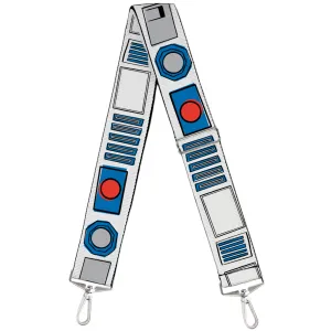 Purse Strap - Star Wars R2-D2 Head Full Color White Black Blue Gray Red