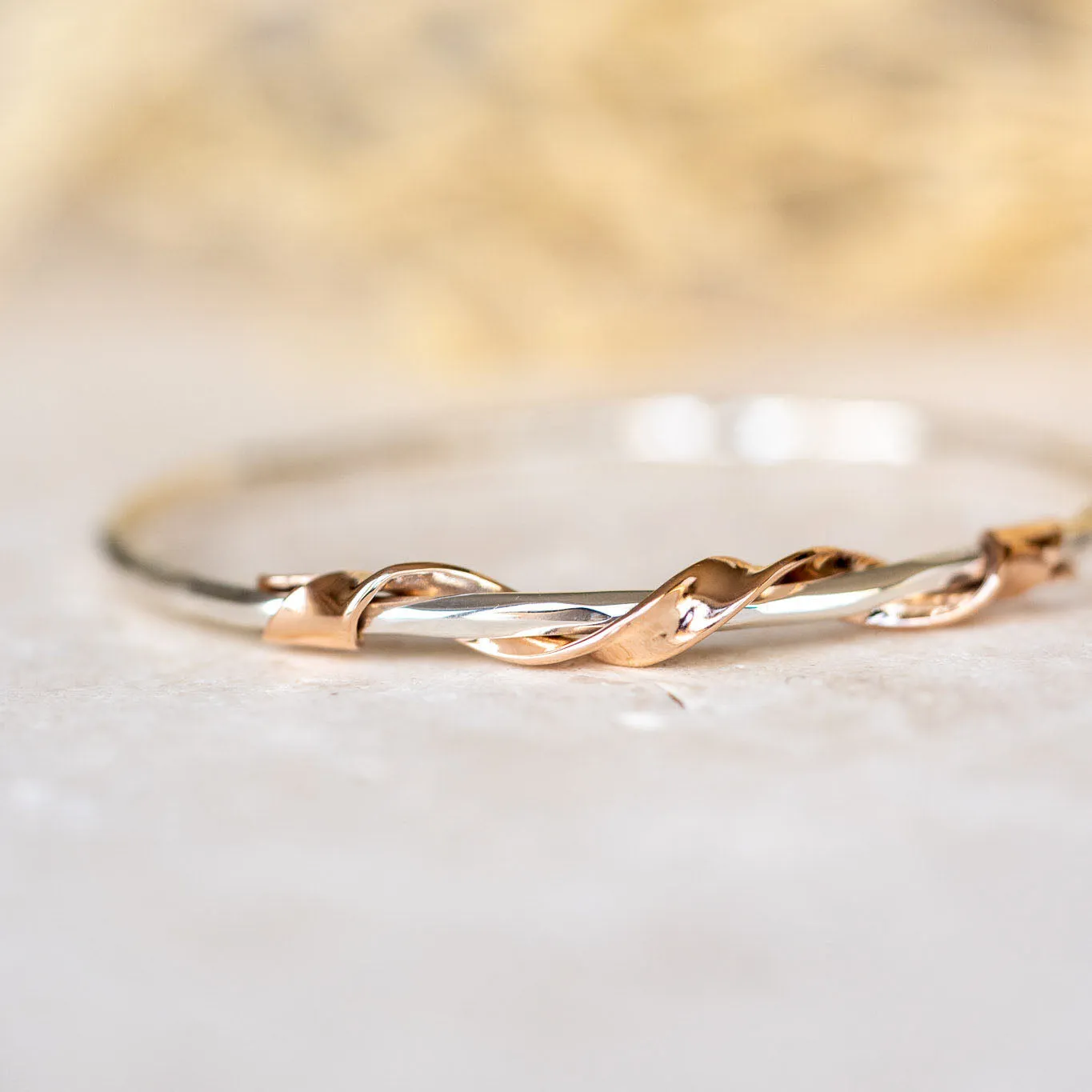 Ribbon 9ct Rose Gold Bangle