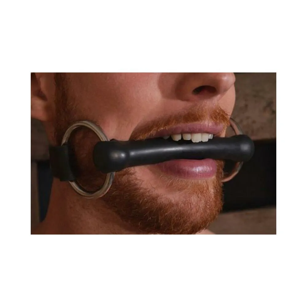 Rouge Leather O-Ring Rod Gag Black