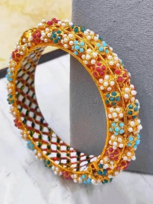 Royal Look Multi Color Meenakari Jadau Bangles