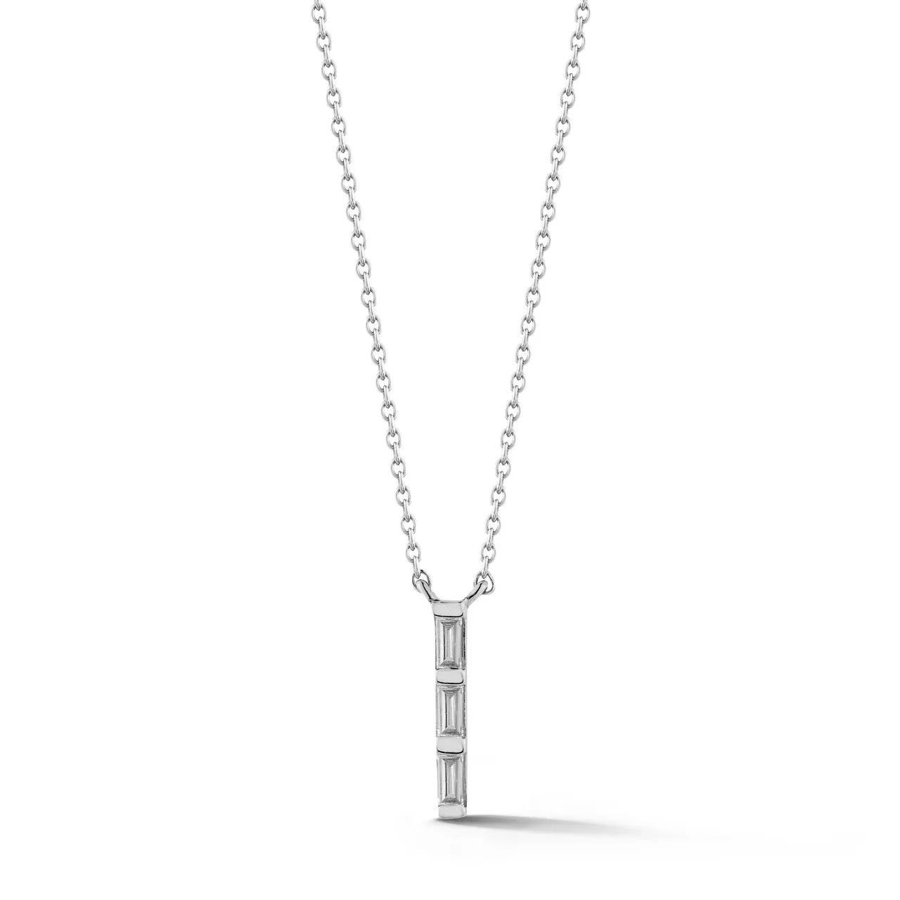 Sadie Pearl Baguette Vertical Drop Necklace