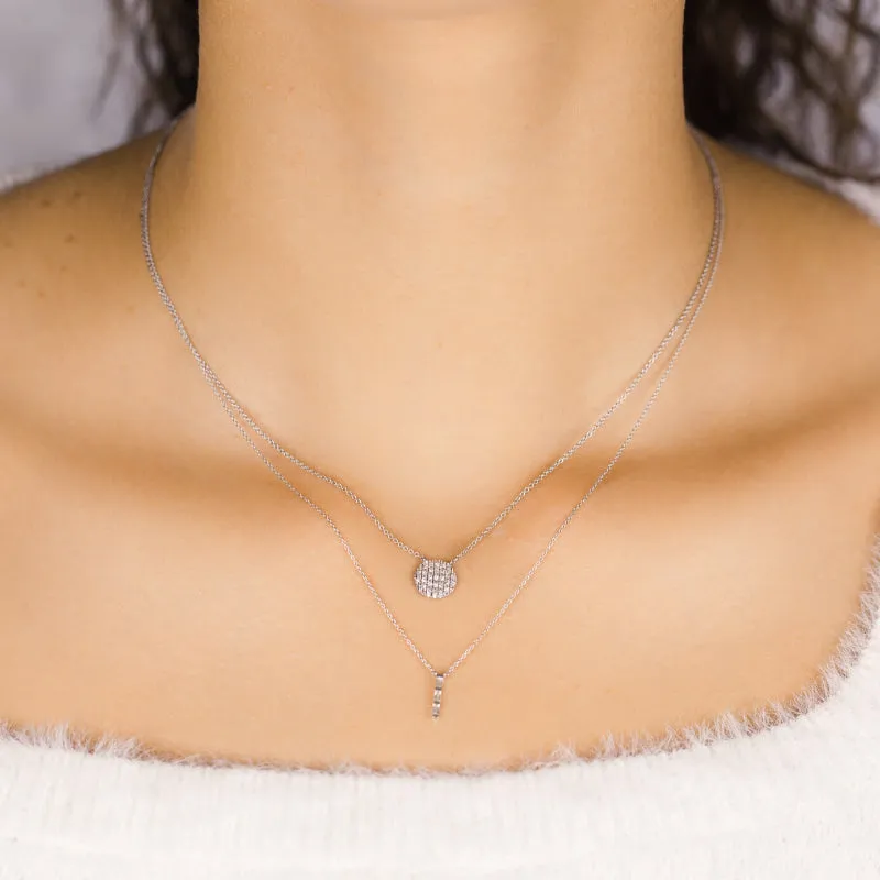 Sadie Pearl Baguette Vertical Drop Necklace