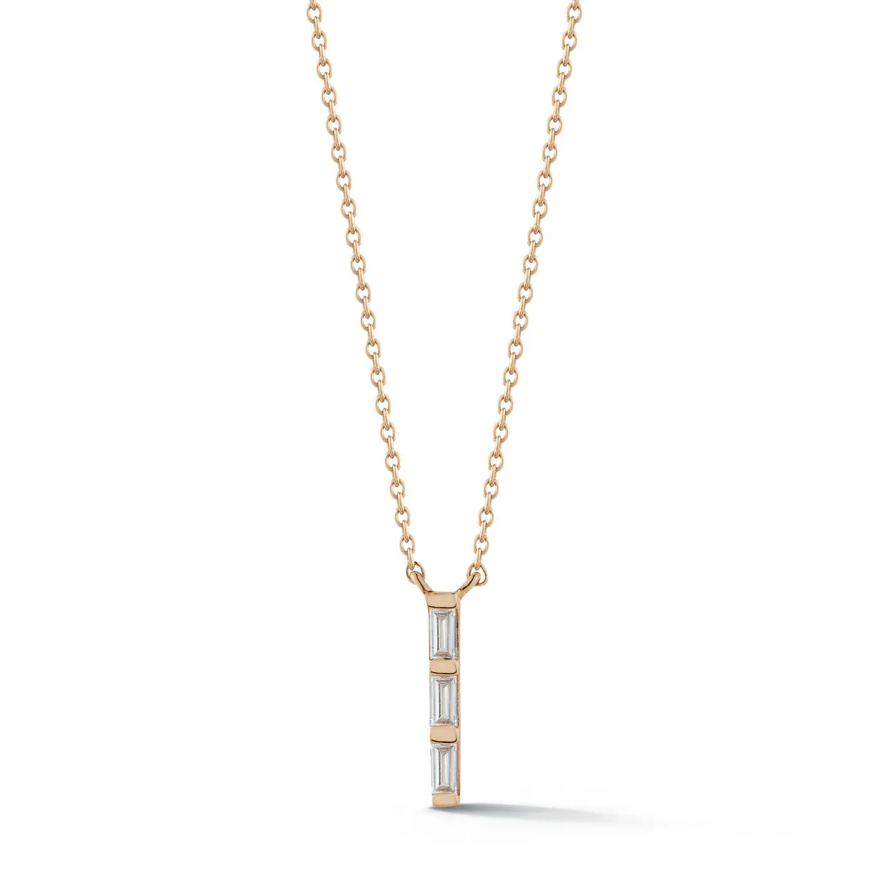 Sadie Pearl Baguette Vertical Drop Necklace