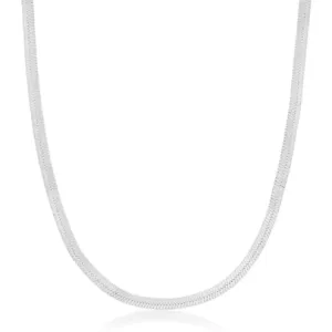 Silver Flat Snake Chain Necklace