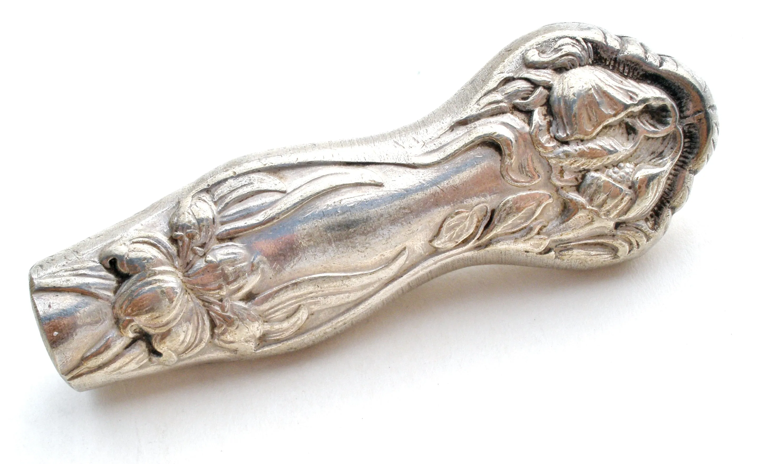 Silverplate Spoon Handle Brooch Pin Art Nouveau