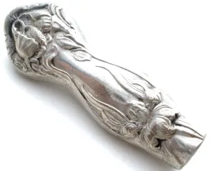 Silverplate Spoon Handle Brooch Pin Art Nouveau