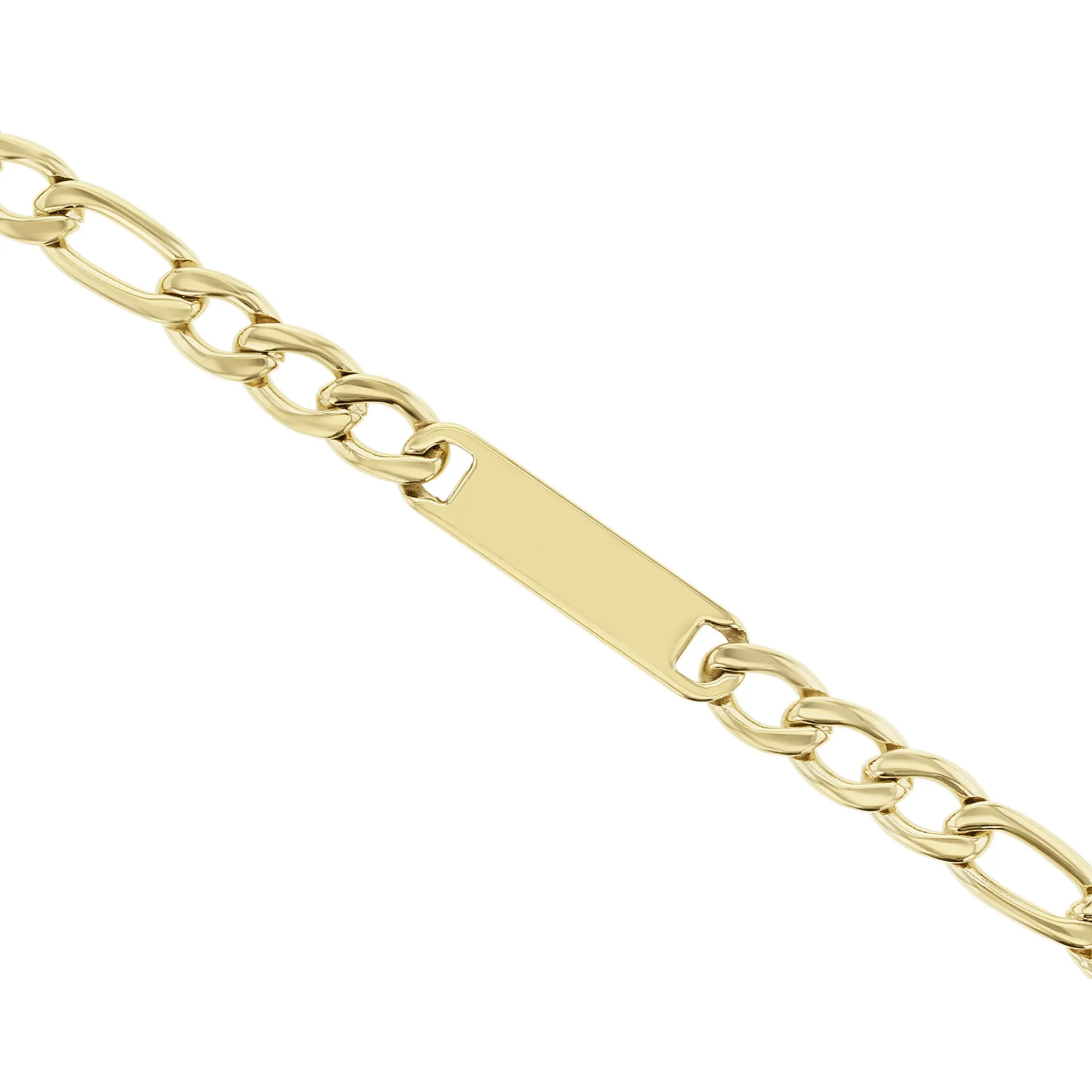 Singled Out Stainless Steel Figaro Link ID Bracelet