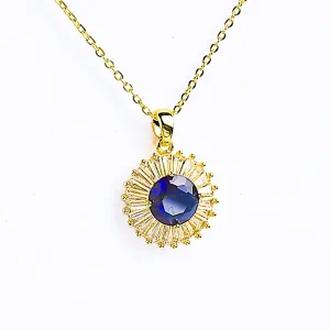 Sleek Design Shimmering Zircon Necklace - Fluffy