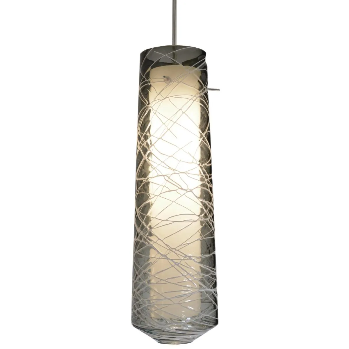 Spun 5 in. LED Pendant Light 3000K Satin Nickel Finish, 120-277V Smoke Shade