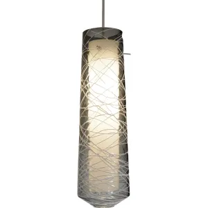 Spun 5 in. LED Pendant Light 4000K Satin Nickel Finish, 120V Smoke Shade