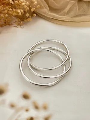 Sterling Silver Plated Interconnected Bangles