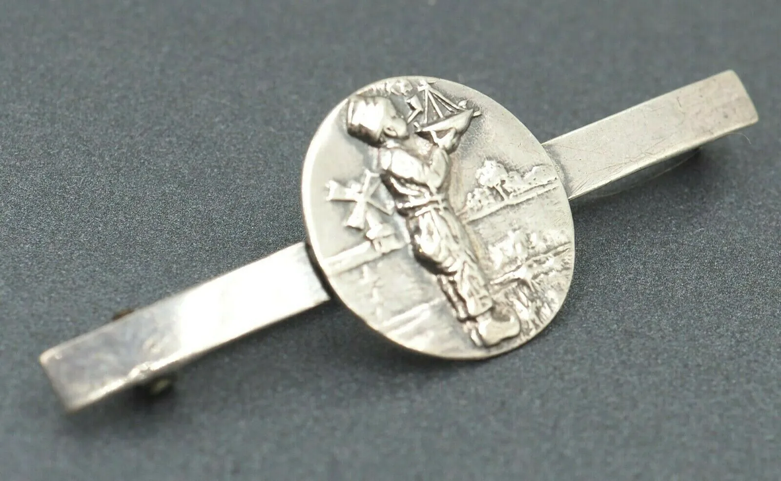 Sterling Silver "Boy with a Boat" Vintage Brooch