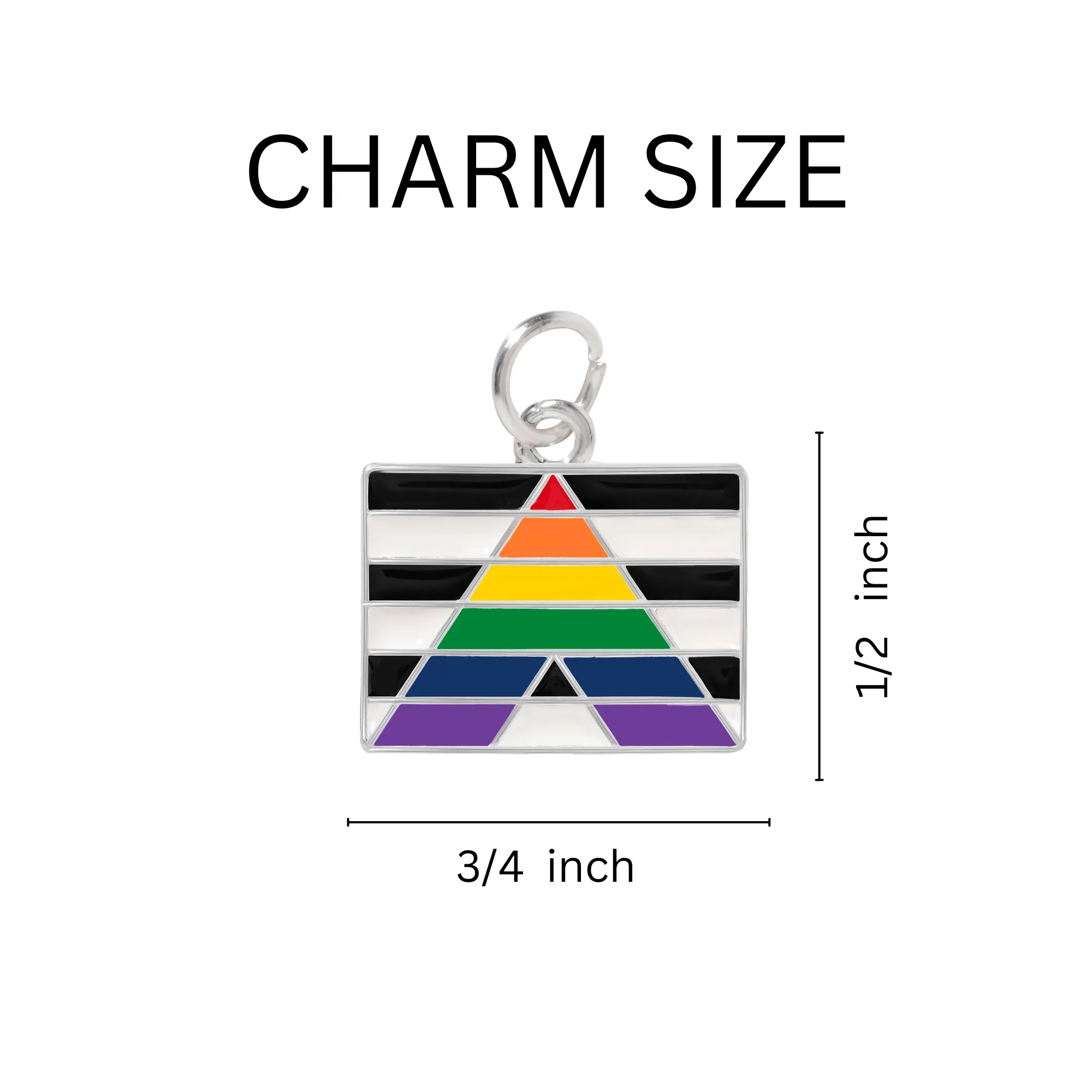 Straight Ally Flag Heart Necklaces